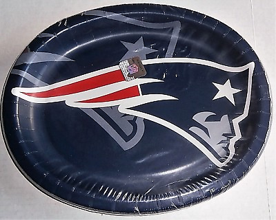 #ad NEW ENGLAND PATRIOTS one time use Party Oval Platters 10quot; x 12quot; 8 Ct $7.19