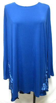 #ad LOGO Lori Goldstein knit Velvet burnout tunic top NEW NWT Size Sz X Large XL $18.74