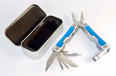 #ad Multi function Pocket Tool w LED Light Stainless Steel Gift Storage Box TS 229 $12.95
