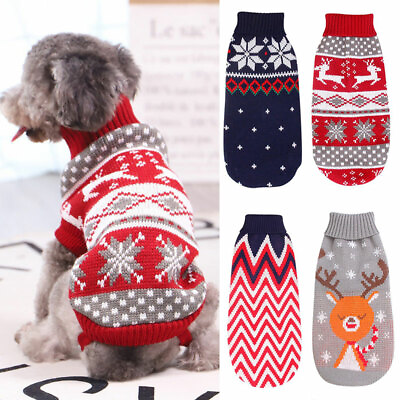 #ad #ad Dog Christmas Knitted Coat Pet Jumper Apparel Xmas Sweater For Small Large Dog ✔ $4.78
