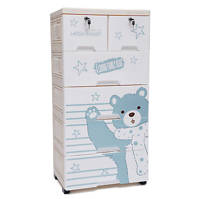 #ad Plastic Storage Dresser Bedroom Polar Bear Closet Tall Dresser Organizer amp; Wheel $105.73