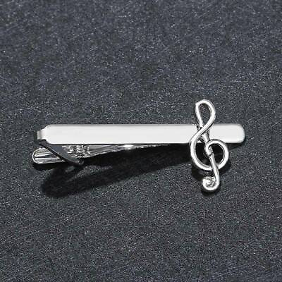 #ad Awesome Fashion Musical Note Silver Color Men#x27;s 935 Argentium Silver Tie Clip $235.00