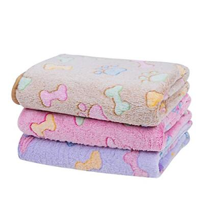 1 Pack 3 Dog Blankets Soft Fluffy Small 23*16quot; Brown Pink Purple 3Pack $22.71