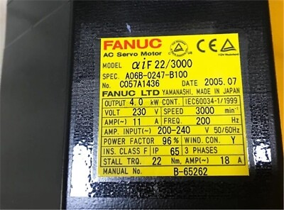 #ad 1Pc Fanuc Motor A06B 0247 B100 A06B0247B100 Used co $1013.78