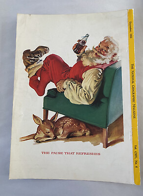 #ad 1958 Coke Coca Cola Santa Kicking Back With Ice Cold Coke The Pause That Refresh $7.50