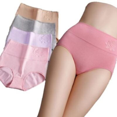 #ad Cotton underwear women high waist slimming control topsupport C sec 4 pack $18.99