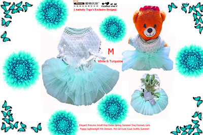 #ad AMBABY Cute Dog Clothes S M Dog Dress Girl Dog Skirt Puppy Dress Cat SpringShirt $8.99