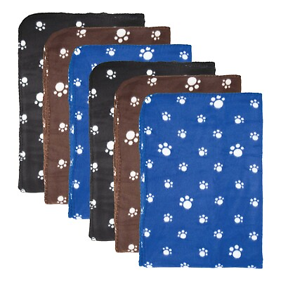 #ad #ad Cute Pet Blankets Pack of 6 Size Options Dog Paws Pattern Soft Polar Fleece $15.99