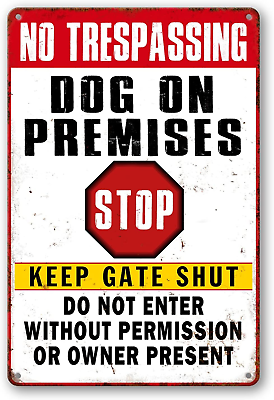 #ad Beware of Dog Signs for Fence No Trespassing Dog on Premises Sign for Garden Dog $16.24