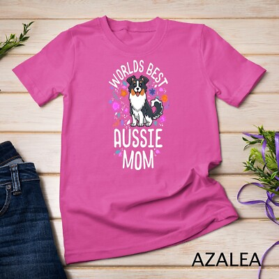 Australian Shepherd Gifts World#x27;s Best Aussie Mom Dog Mama Unisex T shirt $19.99