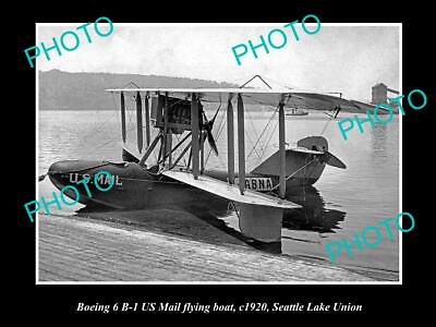 #ad OLD 8x6 HISTORIC AVIATION PHOTO OF BOEING US MAIL FLYING BOAT LAKE UNION 1920 AU $9.00