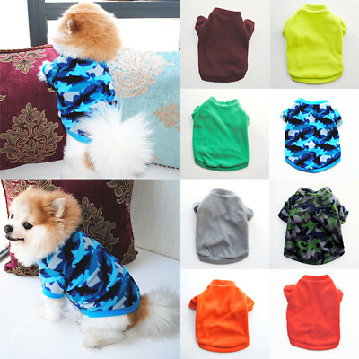 Warm Fleece Pet Dog Clothes Print Puppy Shirt Pullover Camouflage Dog Clothing $2.98