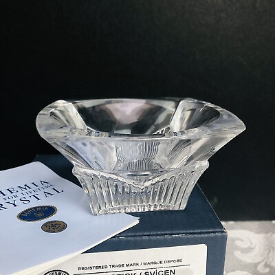 #ad Bohemia Crystal Marque Depose Crystal Candlestick Holder Czech Republic NEW $27.96