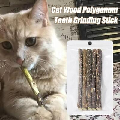#ad 5PC Catnip Cat Sticks Dried Natural Matatabi Silvervine Chew Toys Teeth Cleaning $0.99
