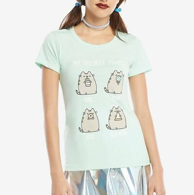 #ad Pusheen The Cat PUSHEEN FAVORITE THINGS Girls T Shirt NWT Licensed amp; Official $21.95