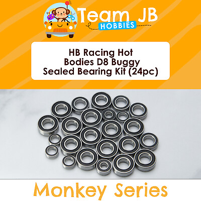 #ad HB Racing Hot Bodies D8 Buggy 24 Pcs Rubber Sealed Bearings Kit $23.99