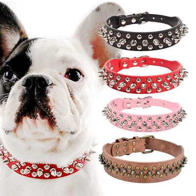 #ad Anti Bite Spiked Studded Pet Dog Collar PU Leather Dog Dog Collars Pets Supplies $15.39