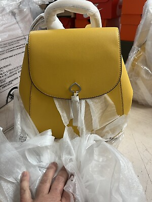 #ad kate spade new york Adel Flap Leather Backpack Shoulder Bag Medium Sunflower $86.00