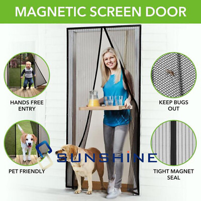 #ad Mosquito Screen Mesh Pet Bug Door Net Patio Hands free Magnetic Window Closer $13.91