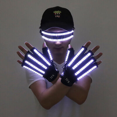 #ad LED Gloves Luminous Glasses Halloween Bar Night Club Dance Prop Party Supplies C $90.25