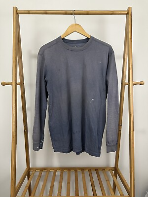 #ad VTG Blue Mountain Gradient Sun Faded Worn WIP Workwear Long Sleeve T Shirt M $26.95
