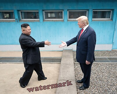 #ad President Trump amp; Chairman Kim Jong Meeting Korea 2019 Photo 8x10 $12.95