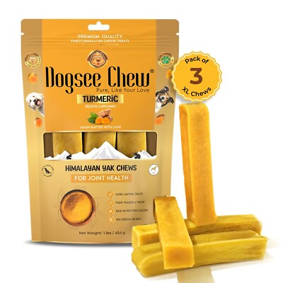 #ad Dogsee Chews Turmeric X Large 1 lb 100% Natural Himalayan Yak Chews $21.99