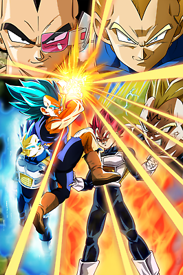 #ad Dragon Ball Super Poster Vegeta Blue and Transformations POSTER $15.29