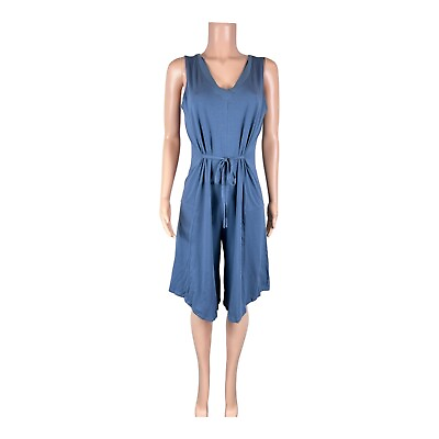 #ad AnyBody Petite Cozy Knit Luxe V Neck Gaucho Jumpsuit Medium Indigo PM Size $15.00