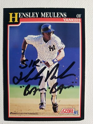 #ad 1991 Score Club Hensley Meulens Autograph Card Auto Yankees Signed #828 $4.99