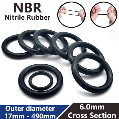 #ad 6.0mm Cross Section Nitrile Rubber O Rings Seals 17mm 490mm OD O Ring Sealing $135.45