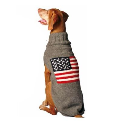 #ad Chilly Dog American Flag Dog Sweater Medium $29.49