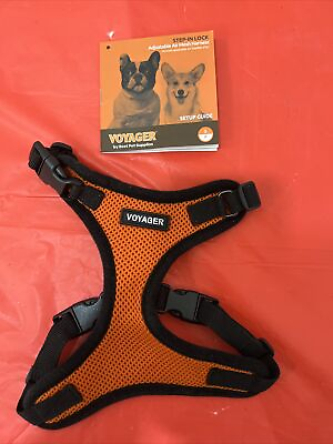 #ad Voyager Step In Air Dog Harness All Weather Medium Orange w Black Trim $13.00