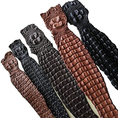 #ad Genuine Crocodile Horn Backstrap Skin Hide Leather Craft Supply various colors $55.00