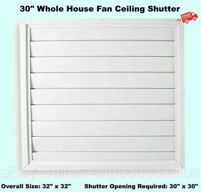 #ad Automatic Ceiling Shutter for Whole House Fan Gravity Exhaust 32quot; x 32quot; White $134.99