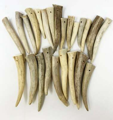 24 Pack DRILLED HOLE Deer Antler Pendants Tines Tips Size Medium 3quot; to 4quot; $48.99