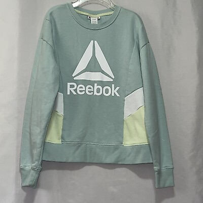 #ad Reebok cropped sweatshirt pullover pastel color block size small guc e1950 $12.61