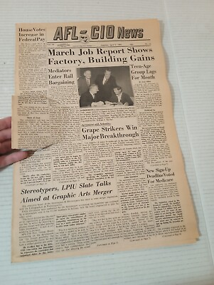 #ad AFL CIO News April 9 1966 Grape Strikers Win Major Breakthrough $4.96