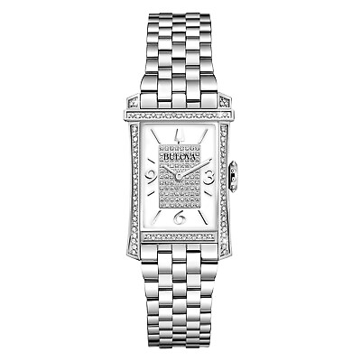 #ad Bulova Women#x27;s Quartz Diamond Accent Calendar Stainless Steel Watch 20mm 96R188 $554.99