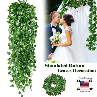 #ad 24× Artificial Hanging Garland Ivy Leaves 6.5 Ft Plants Vines Home Decor USA $22.94