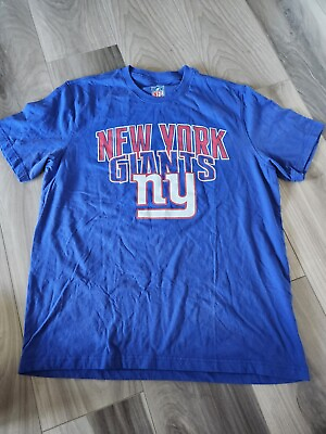 #ad NEW YORK GIANTS NY Mens T Shirt Size L Blue Tee Cotton Fanatics NFL NWT $28.99