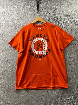 #ad Denver Broncos Shirt Adult Large Orange NFL Football Cotton Team Apparel Mens $18.90