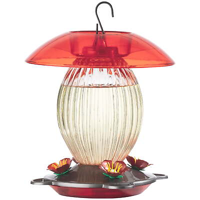 #ad Jubilee Glass Bottle Hummingbird Feeder 20 oz Nectar Capacity Clear $18.48