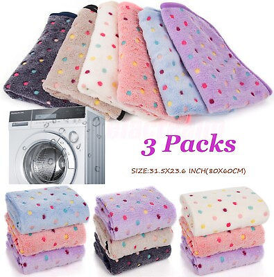 3X Flannel Pet Dog Blankets for Puppy Kitten Warm Soft Cushions Dog Cat Bed Mat $12.99