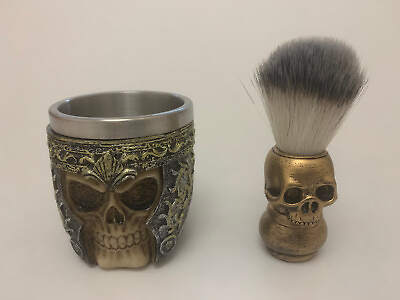 #ad 1 Set Men#x27;s Beard Tool Shaving Brush Soap Cream Bowl Skull Mug Shaving Kit $22.80