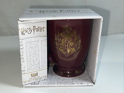 #ad Harry Potter Hogwarts Crest Mug Coffee Tea Cup Burgundy Gold Brand New $34.00