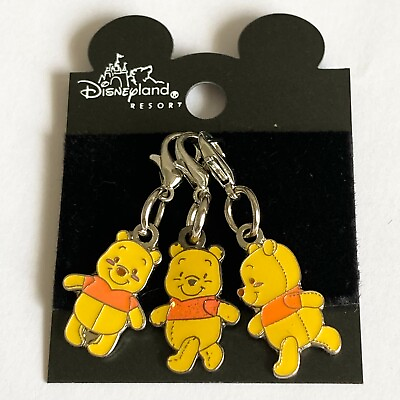 Vintage Winnie The Pooh Charms Disney Purse Zipper Pull Bracelet Clip On $12.99