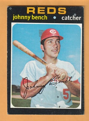 #ad Johnny Bench Cincinnati Reds 1971 Topps #250 HOF Binger Oklahoma 6M $20.00