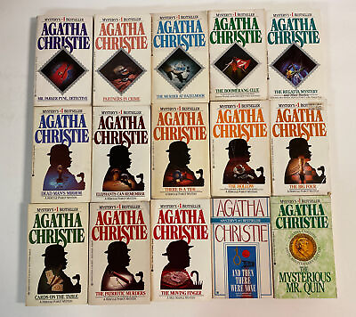 #ad Agatha Christie 15 paperback book lot Berkley Mystery 1980s printings $47.96