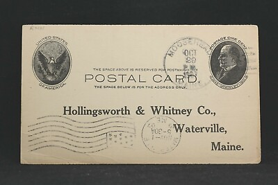 #ad Maine: Moosehead 1907 River Gauge amp; Logging Report Postal Card DPO $20.00
